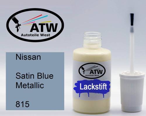 Nissan, Satin Blue Metallic, 815: 20ml Lackstift, von ATW Autoteile West.